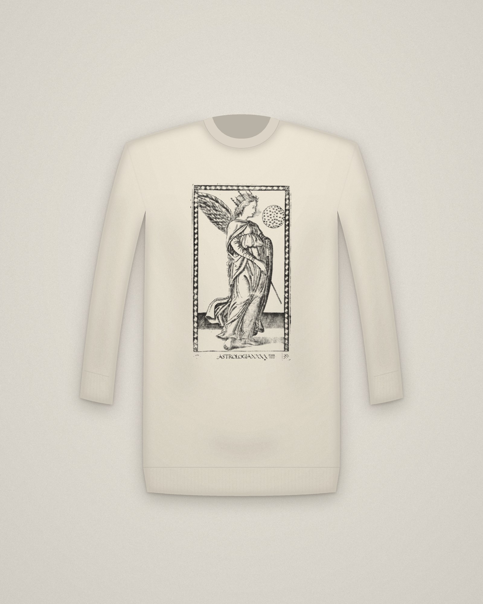 Astrology Crewneck in Natural, Astrology, from the Tarocchi: Liberal Arts printed in halftone