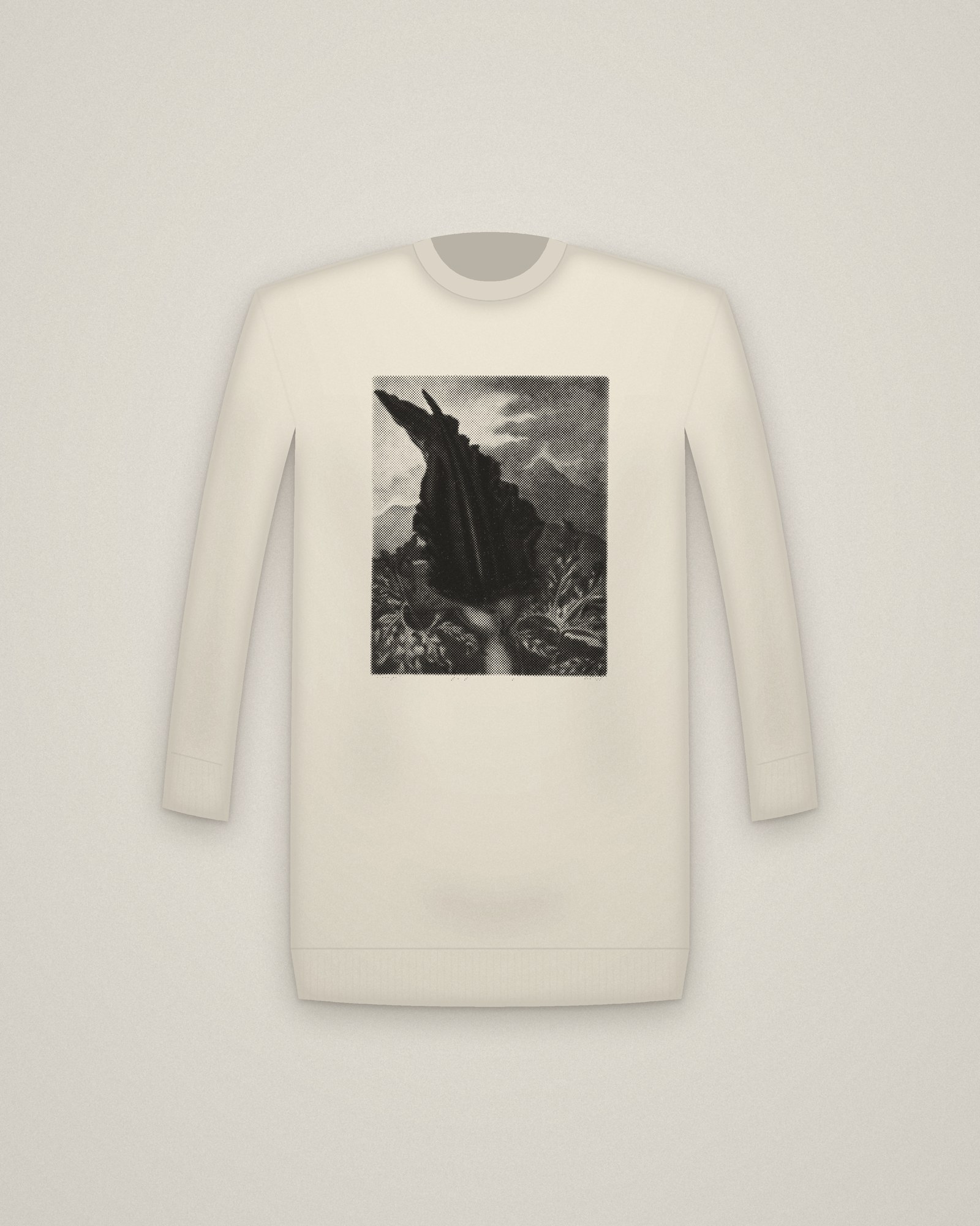 Dragon Arum Crewneck in Natural, The Dragon Arum, Black Calla or Solomon's Lily, from The Temple of Flora printed in halftone