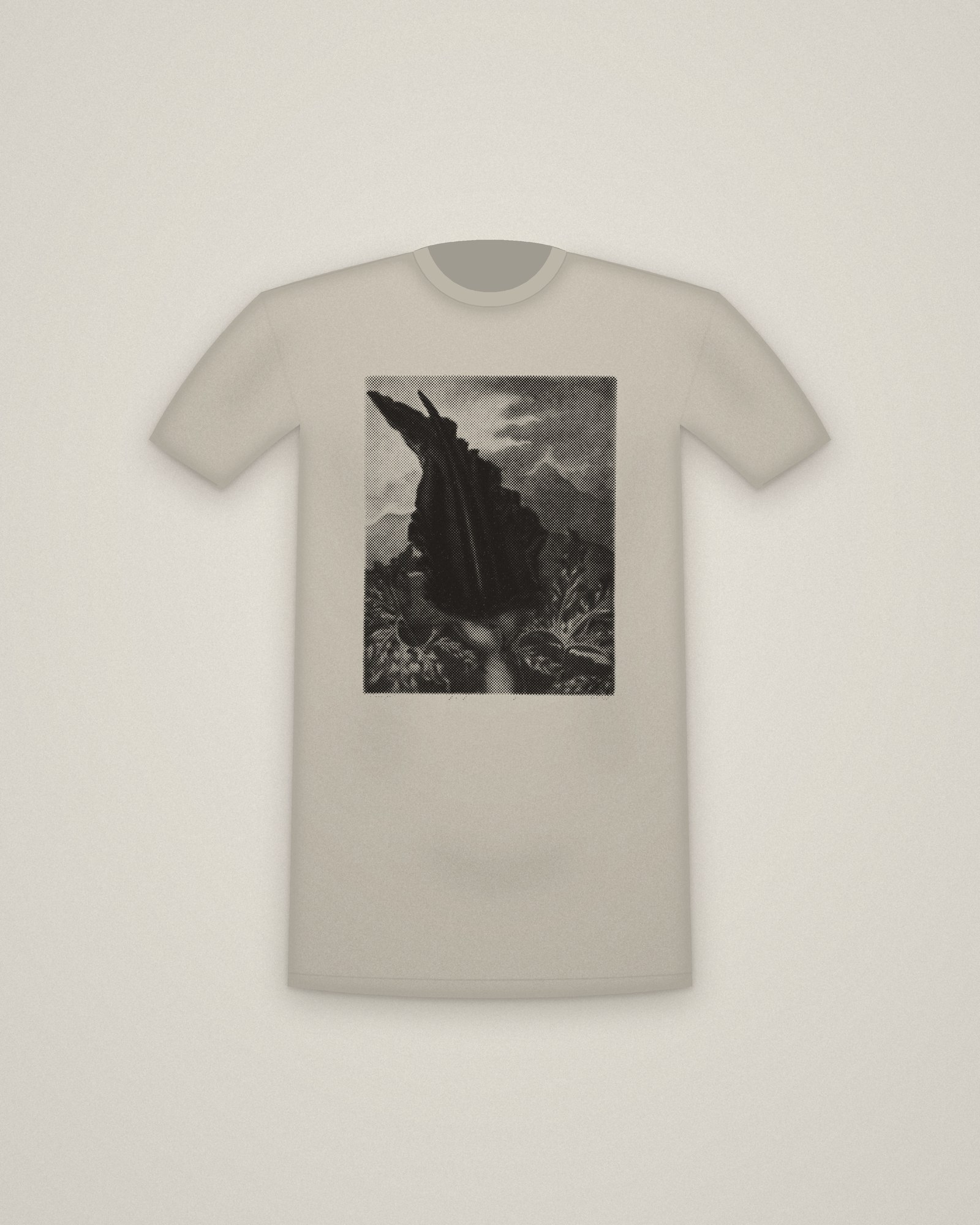 Dragon Arum Tee in Stone, The Dragon Arum, Black Calla or Solomon's Lily, from The Temple of Flora printed in halftone