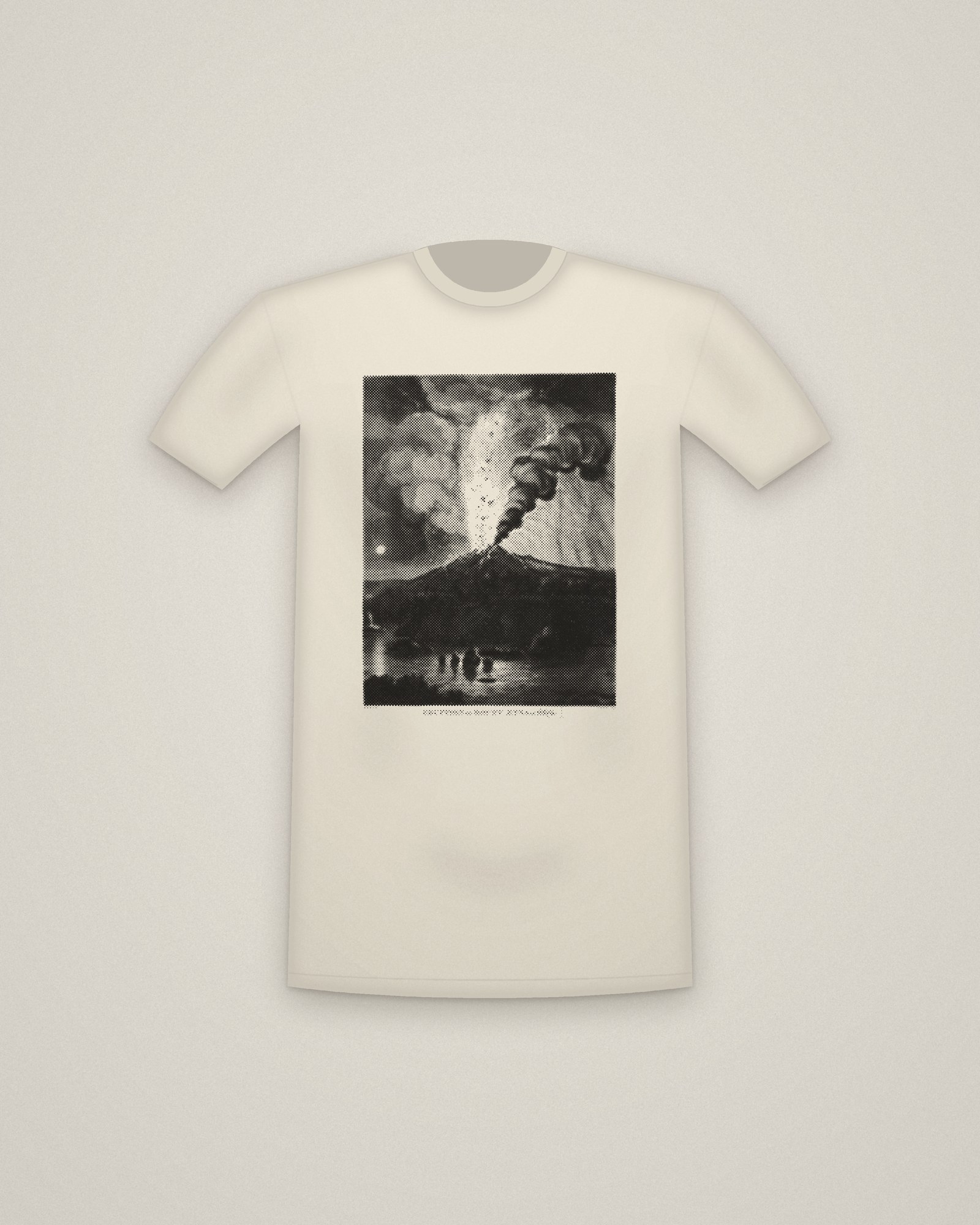 Etna Tee in Natural, Eruption of Mount Aetna in 1669 printed in halftone