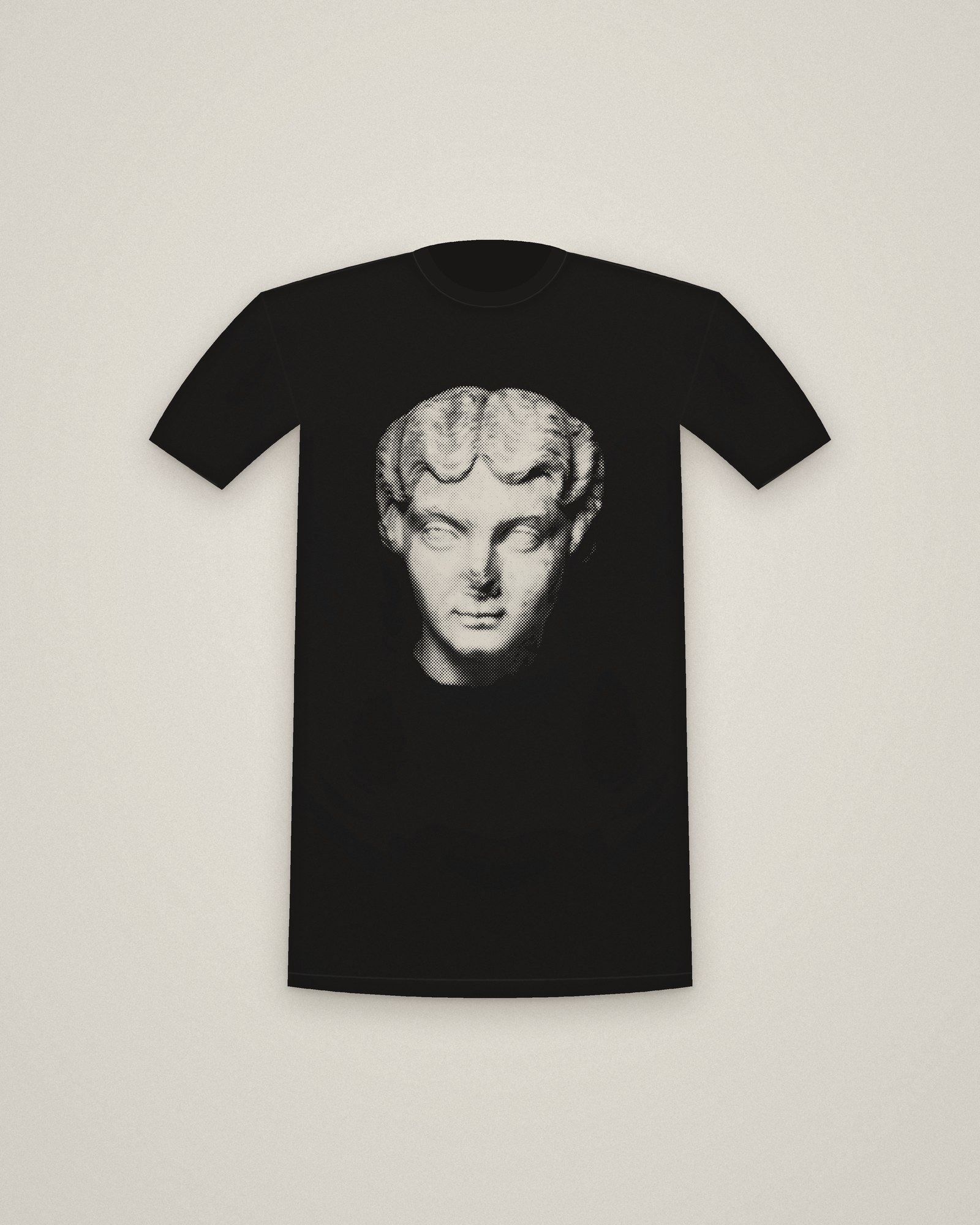 Faustina Tee in Black, Portrait Head of a Woman, Probably the Empress Faustina Minor printed in halftone