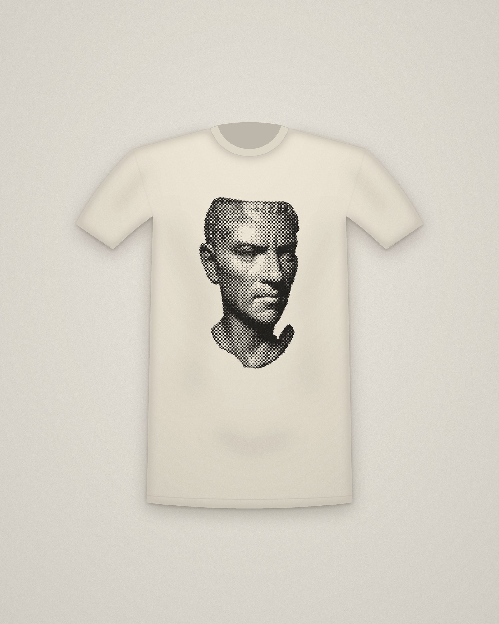 Gallus Tee in Natural, Portrait Head of C. Cornelius Gallus (?) printed in halftone