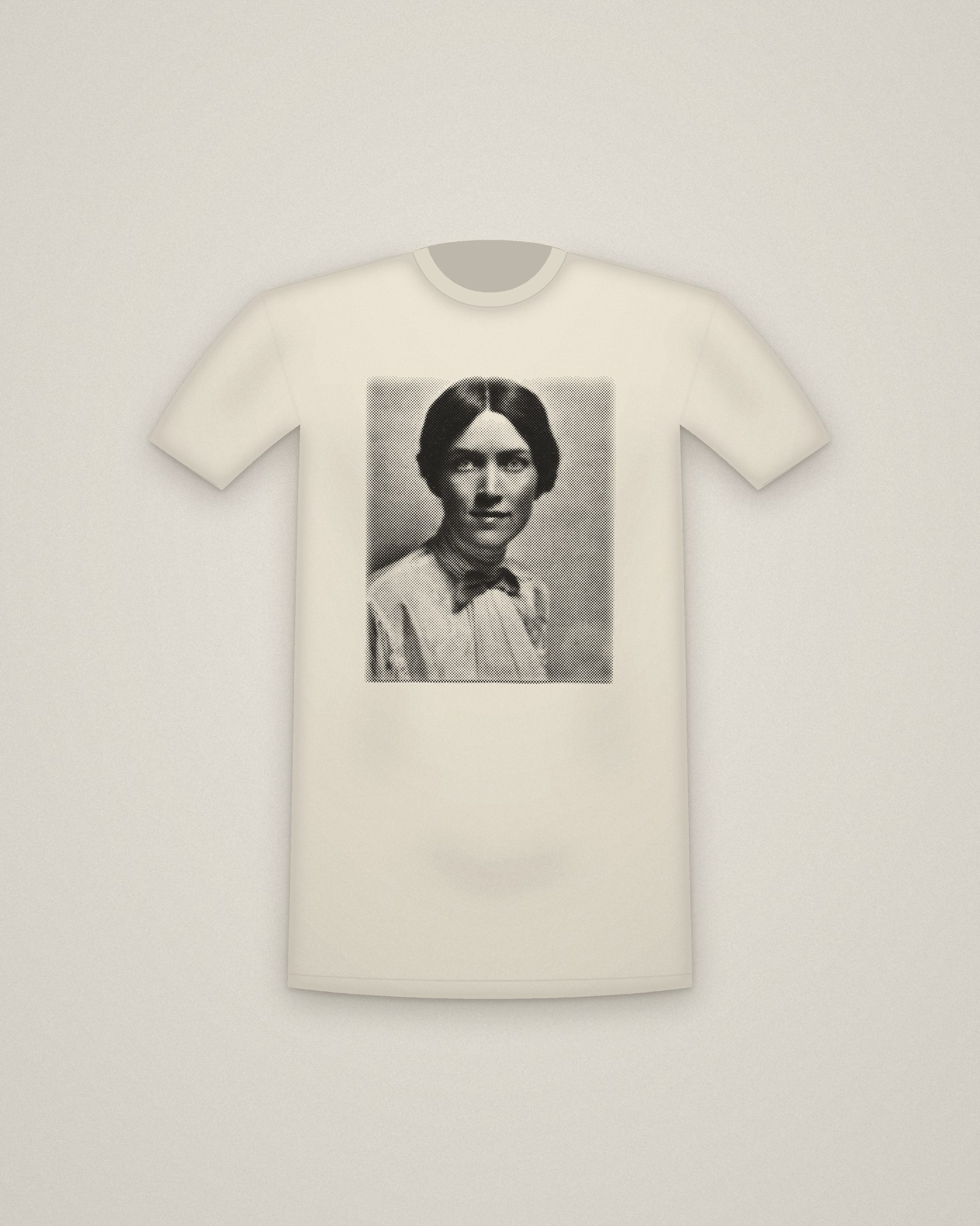 Honoré Tee in Natural, Portrait of Honoré Willsie Morrow printed in halftone