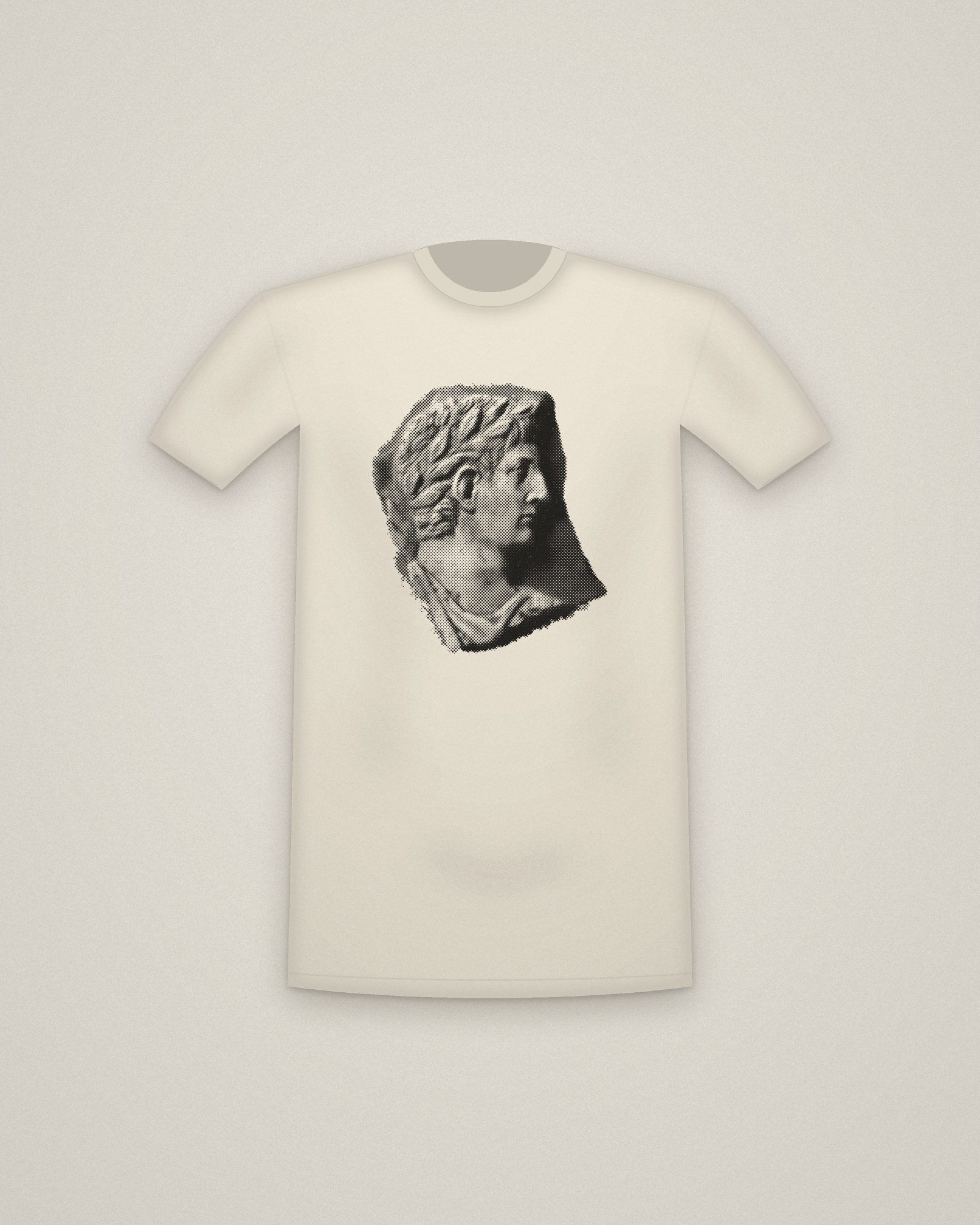 Imperial Cameo Tee in Natural, Cameo: Julio-Claudian Imperial Portrait printed in halftone