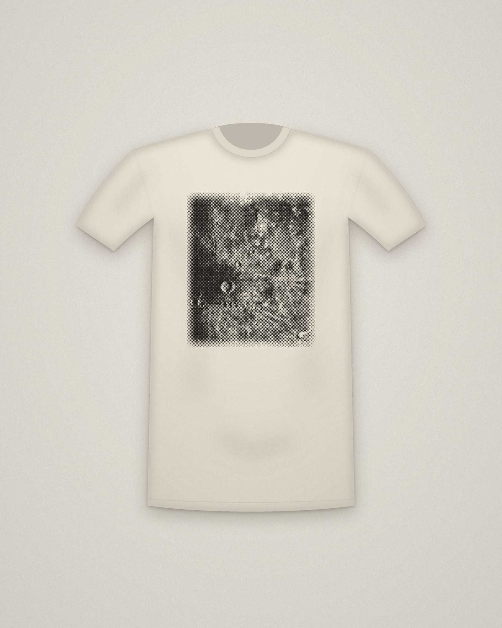 Lunar Plate Tee in Natural, Photographie Lunaire: Copernic, Képler, Aristarque printed in halftone