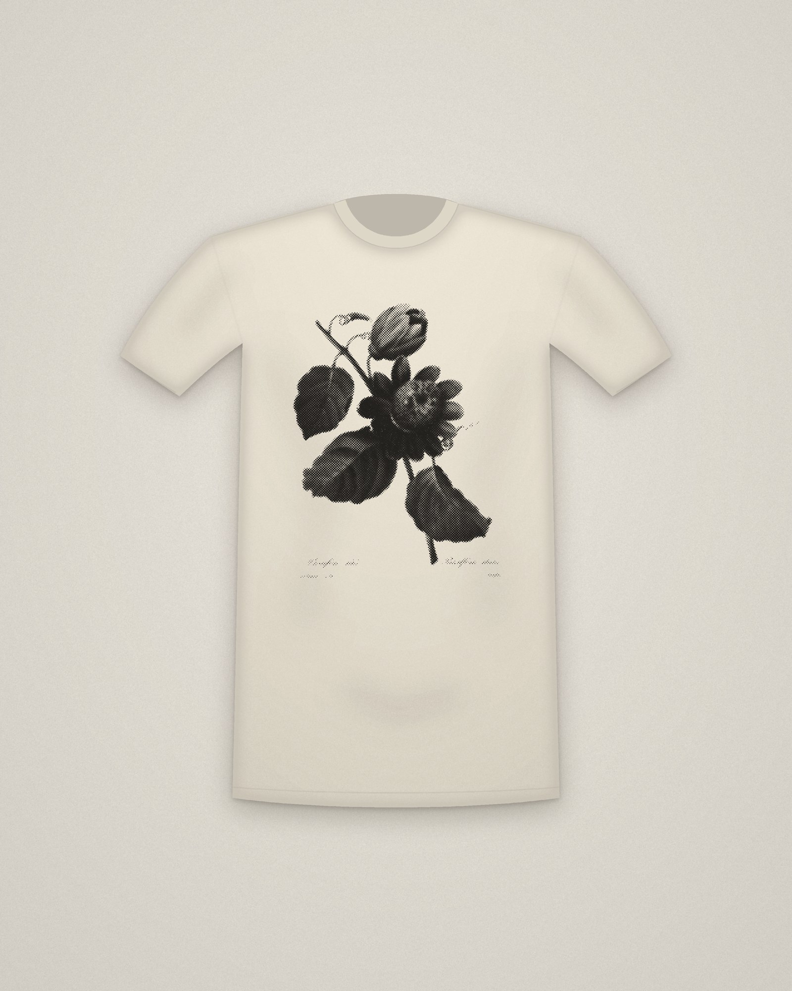 Passion Flower Tee in Natural, Passiflore ailée, from Choix des plus belles fleurs printed in halftone