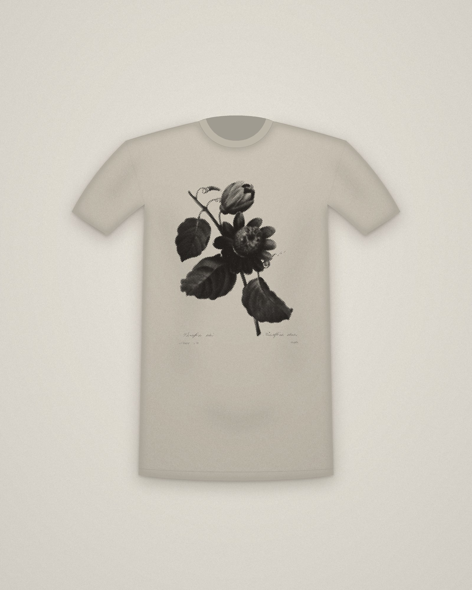Passion Flower Tee in Stone, Passiflore ailée, from Choix des plus belles fleurs printed in halftone