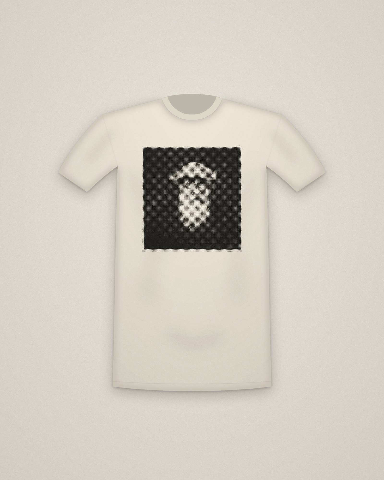 Pissarro Tee in Natural, Self-Portrait printed in halftone