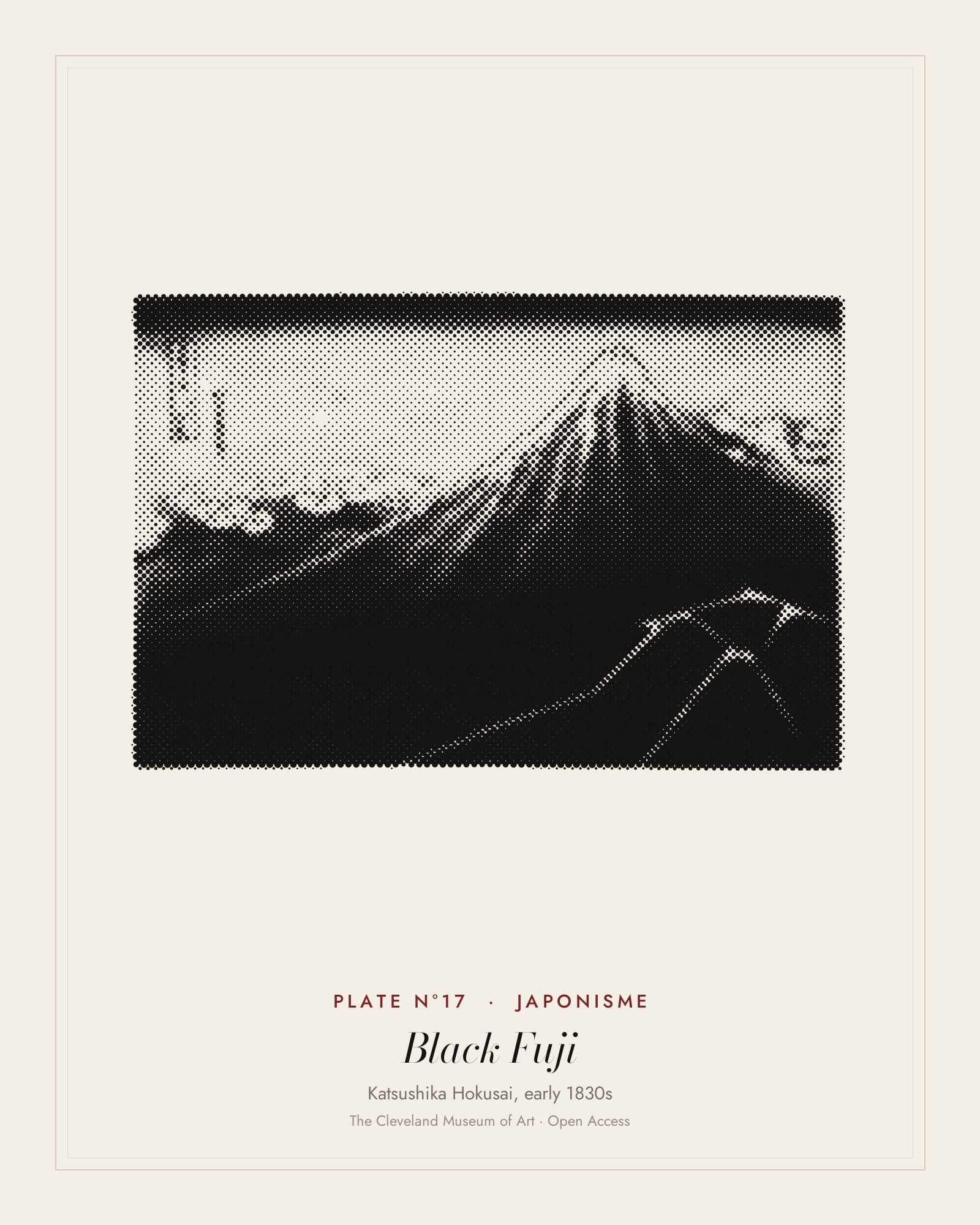 Plate N°17: Rain Below the Mountain, from Thirty-six Views of Mt. Fuji, Katsushika Hokusai, early 1830s