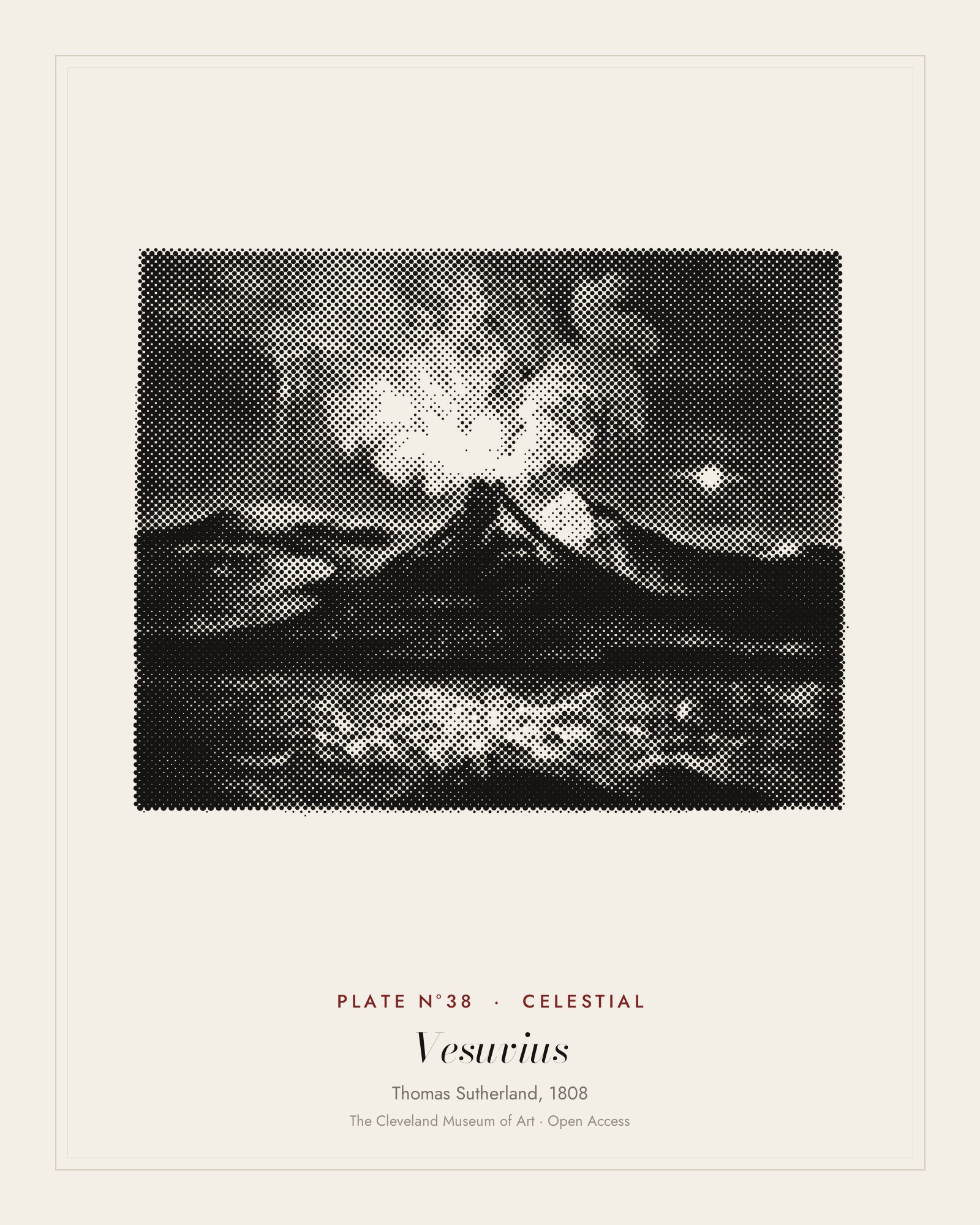 Plate N°38: Eruption of Mount Vesuvius in 1769, Thomas Sutherland, 1808