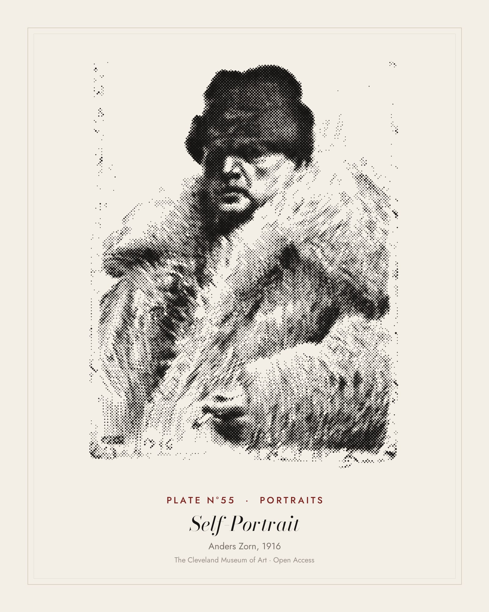 Plate N°55: Self-Portrait, Anders Zorn, 1916