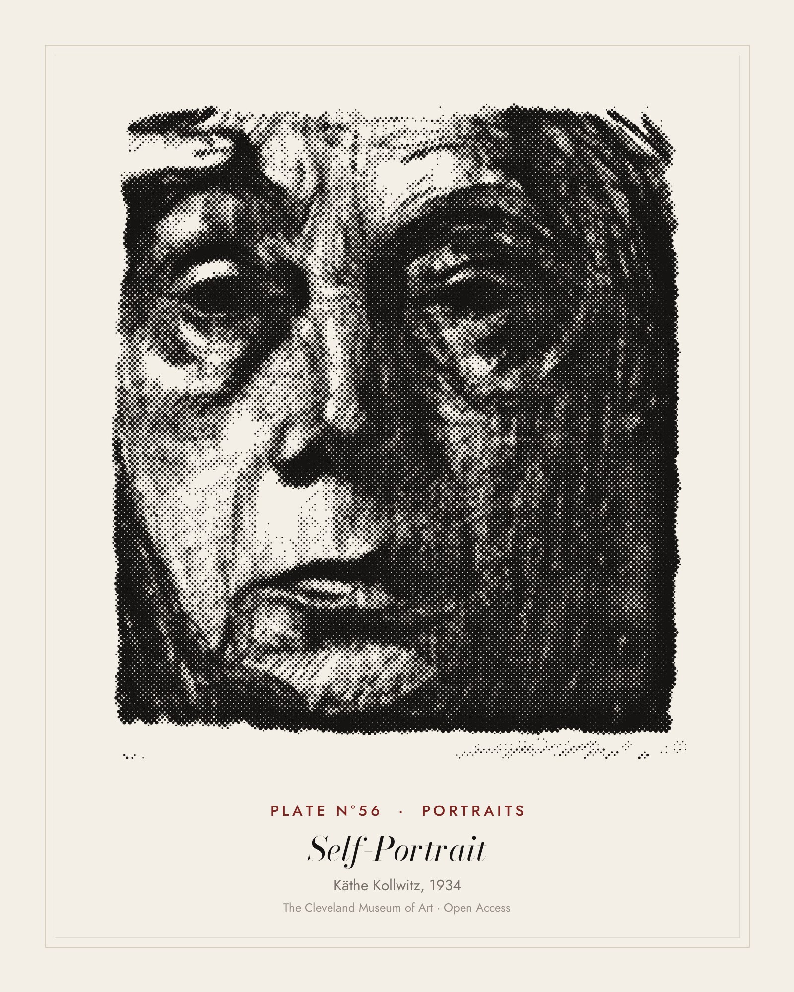 Plate N°56: Self-Portrait, Käthe Kollwitz, 1934
