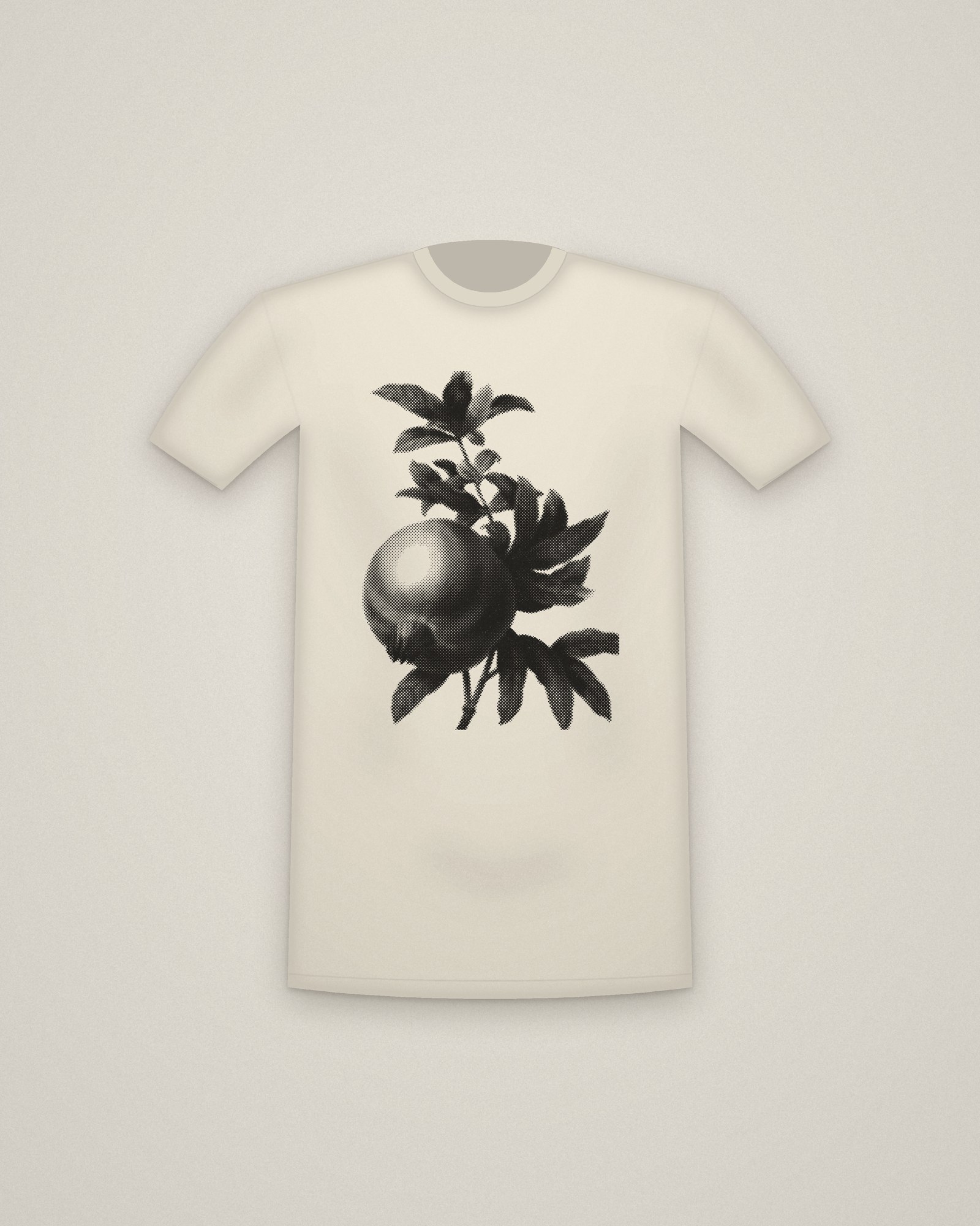Pomegranate Tee in Natural, Grenade, from Choix des plus belles fleurs printed in halftone