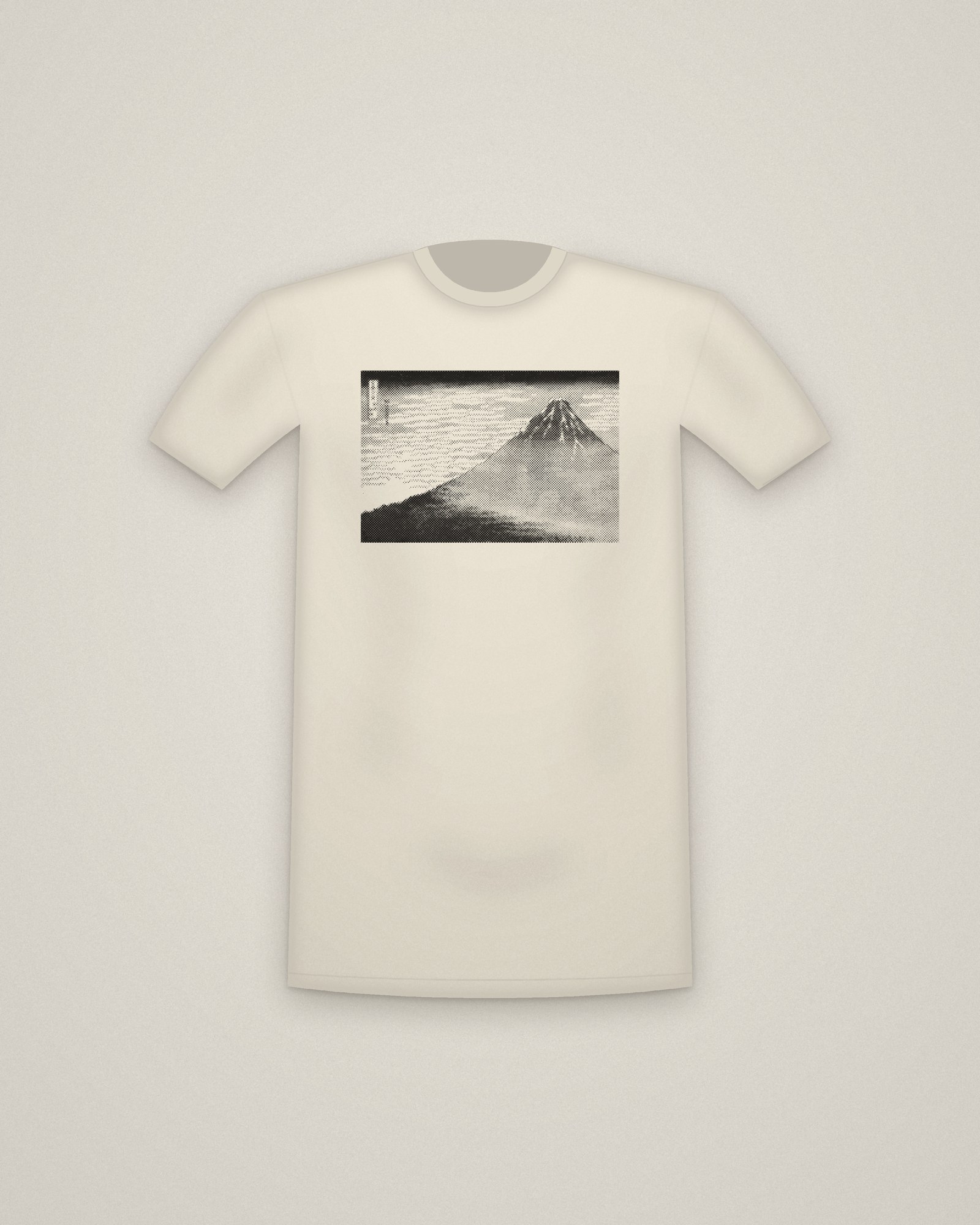 Red Fuji Tee in Natural, South Wind, Clear Sky, from Thirty-Six Views of Mount Fuji printed in halftone