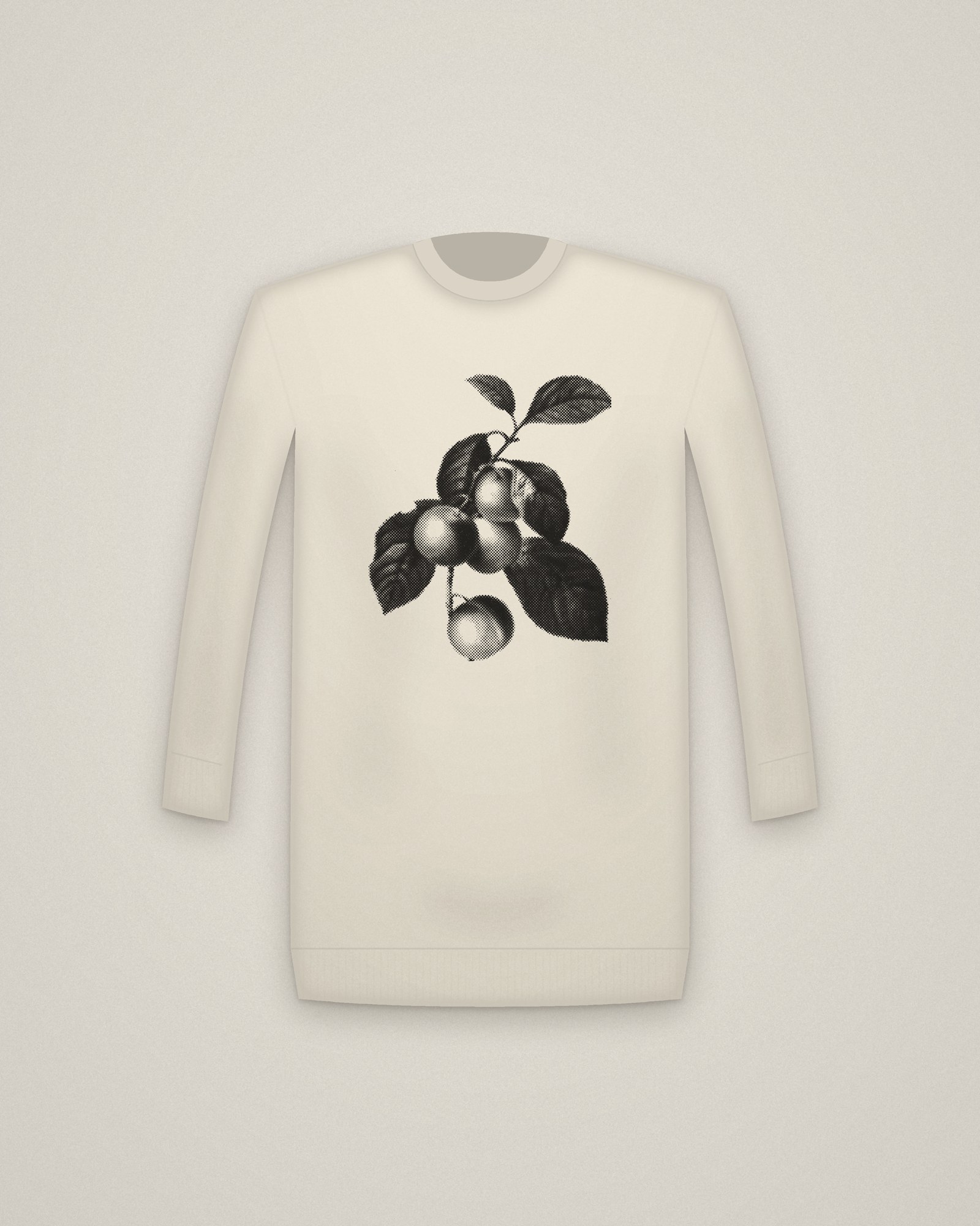 Reine Claude Crewneck in Natural, Reine Claude Plum printed in halftone