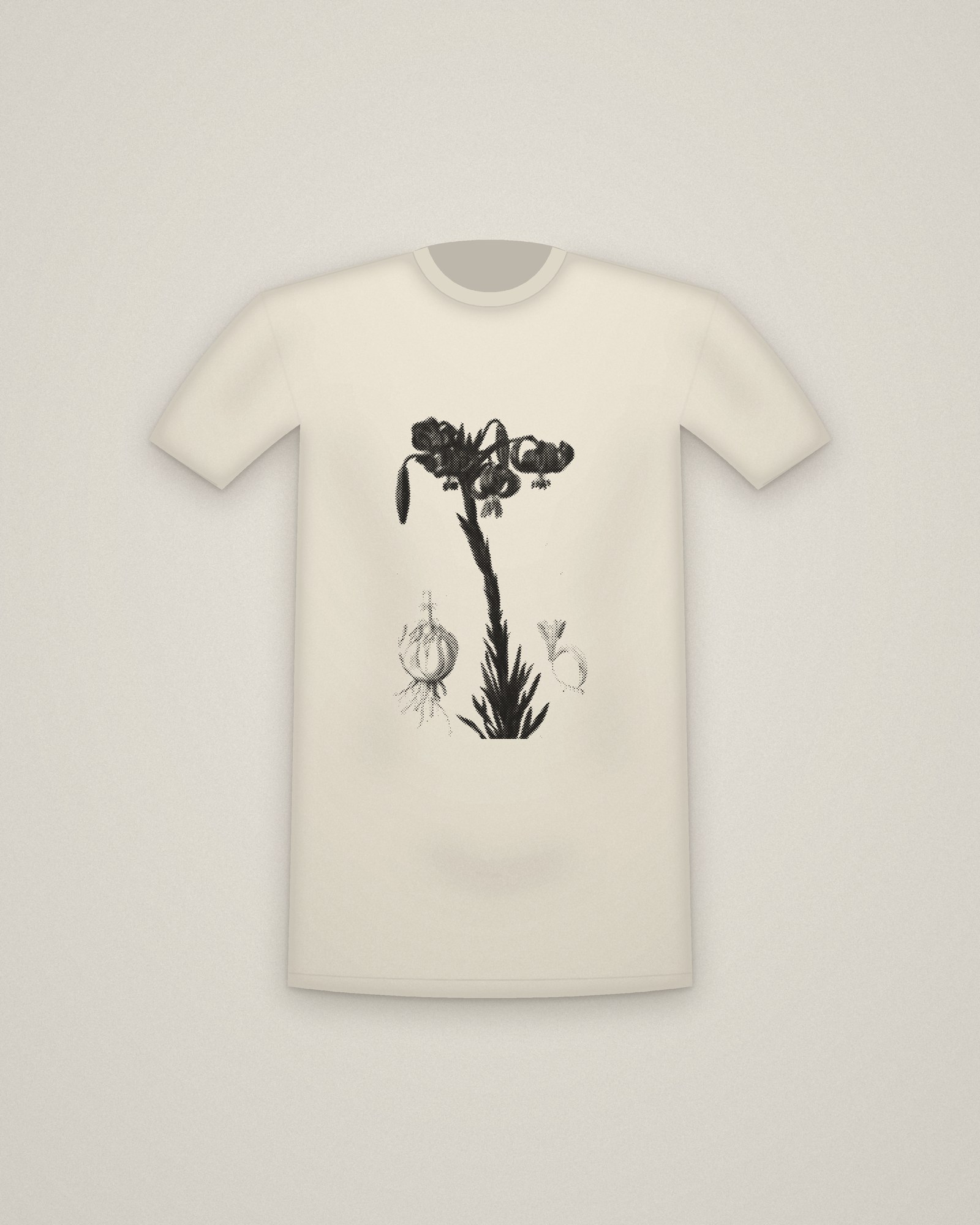 Turban Lily Tee in Natural, Lilium pomponium (Turban Lily), plate 7 from Les Liliacées printed in halftone