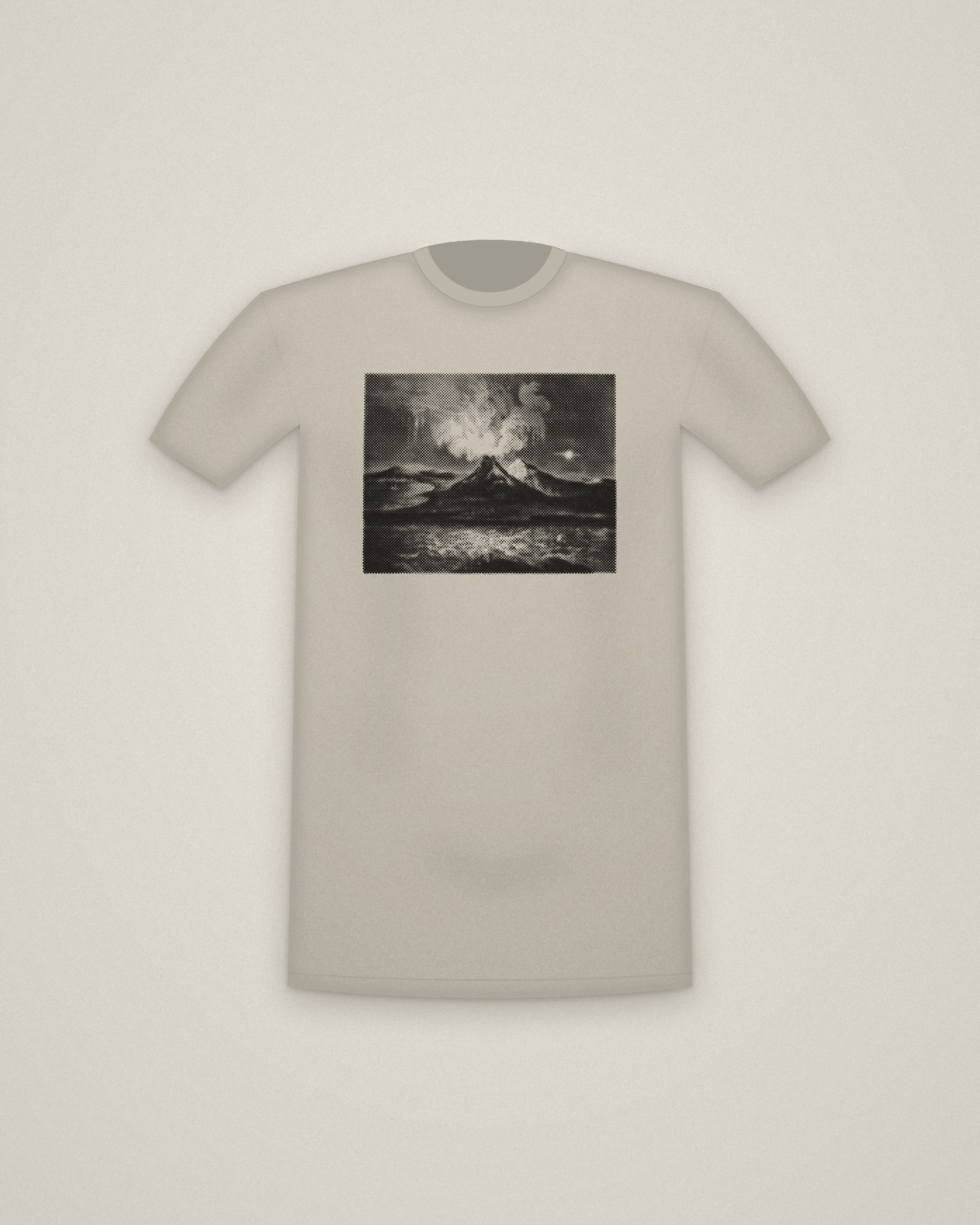 Vesuvius Tee in Stone, Eruption of Mount Vesuvius in 1769 printed in halftone