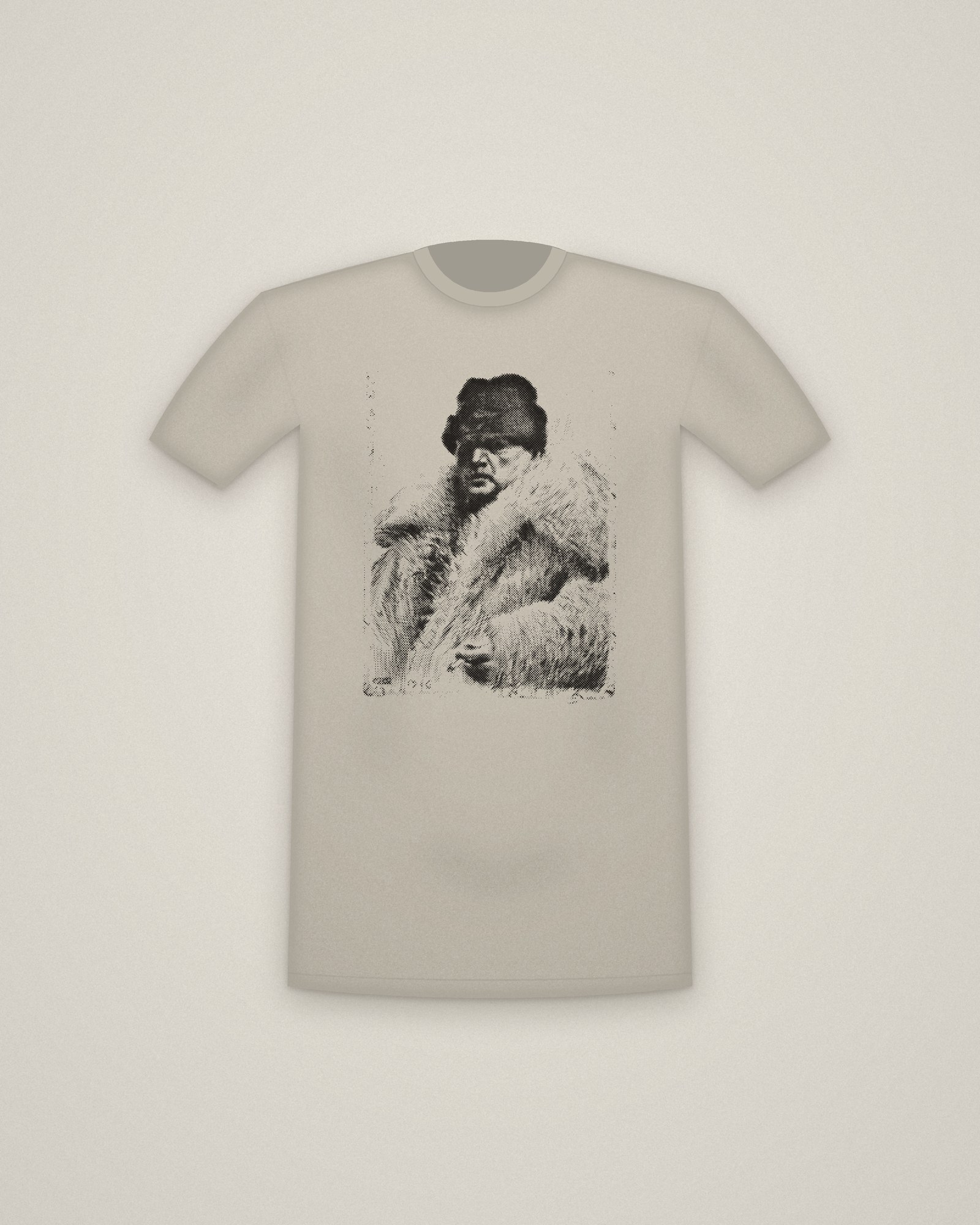 Zorn Tee in Stone, Self-Portrait printed in halftone